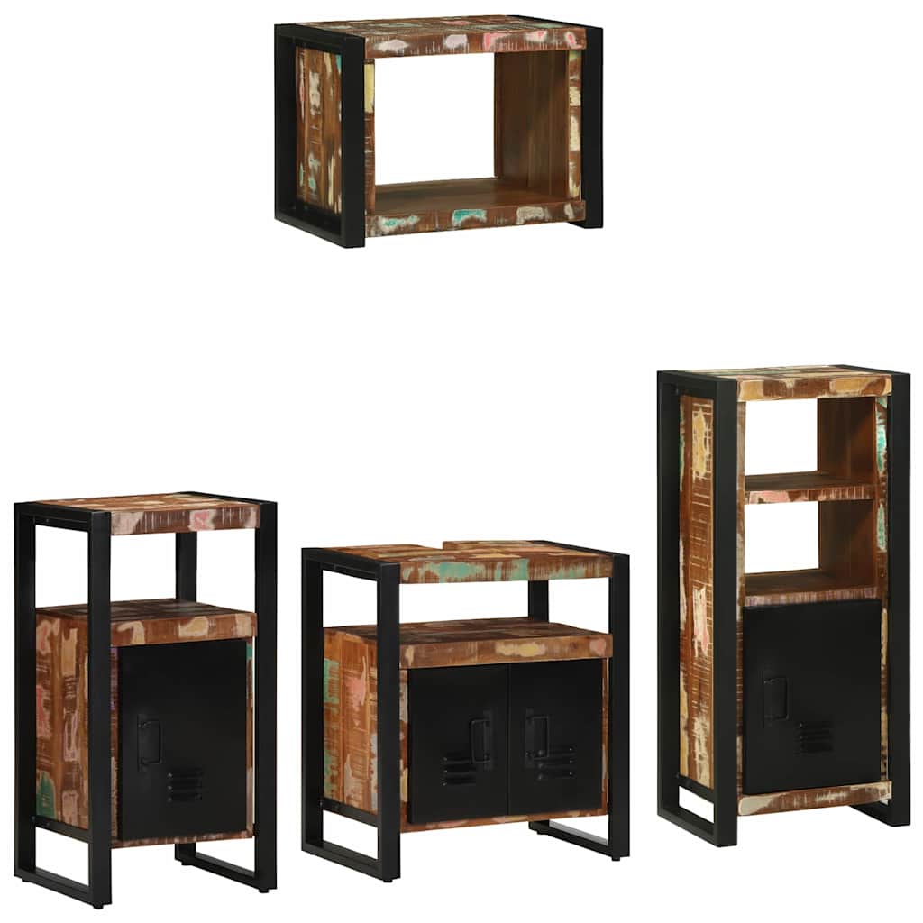 vidaXL Badkamermeubelset 4 pcs Multikleur Massief gerecycled hout