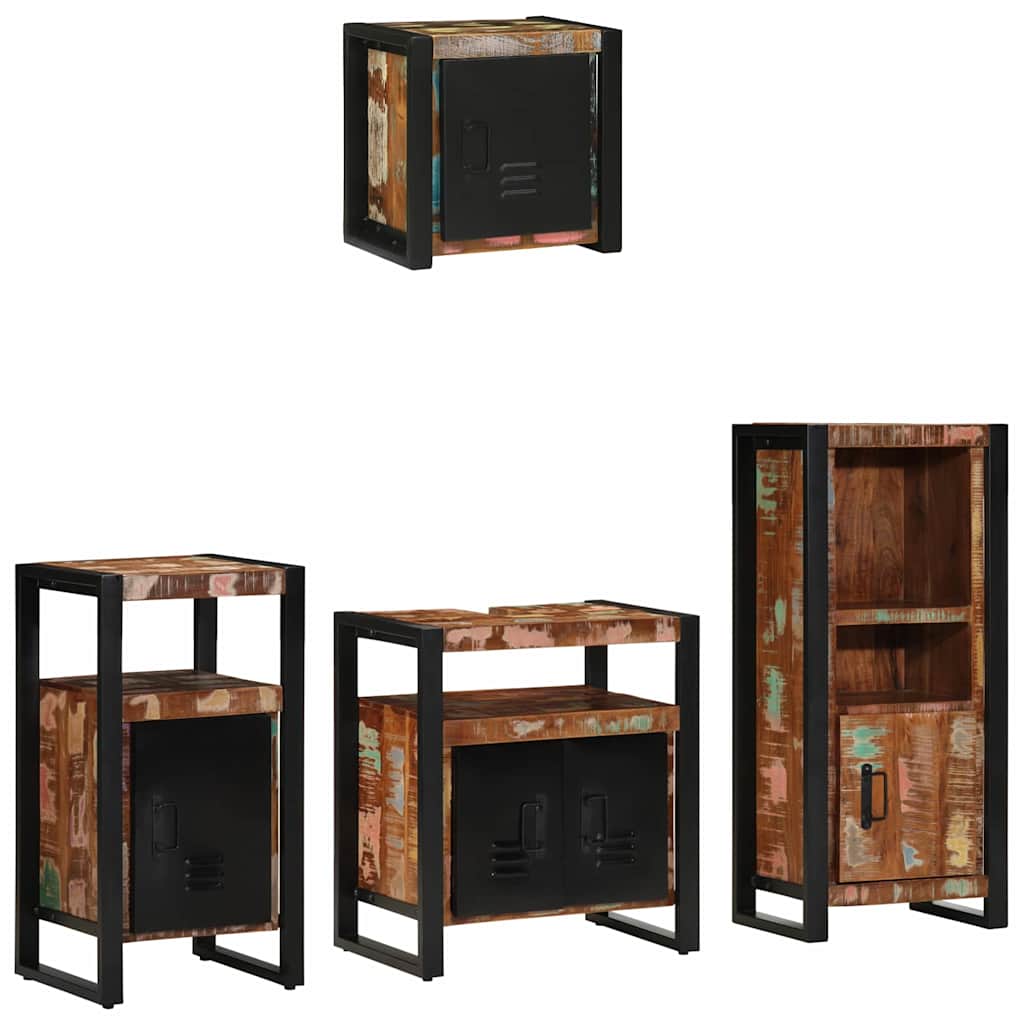 vidaXL Badkamermeubelset met plank 4 pcs Multikleur 55 x 35 x 60 cm