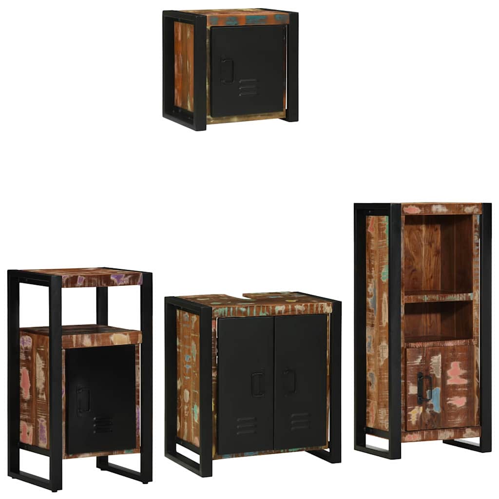 vidaXL Badkamermeubelset met plank 4 pcs Multikleur 55 x 35 x 60 cm