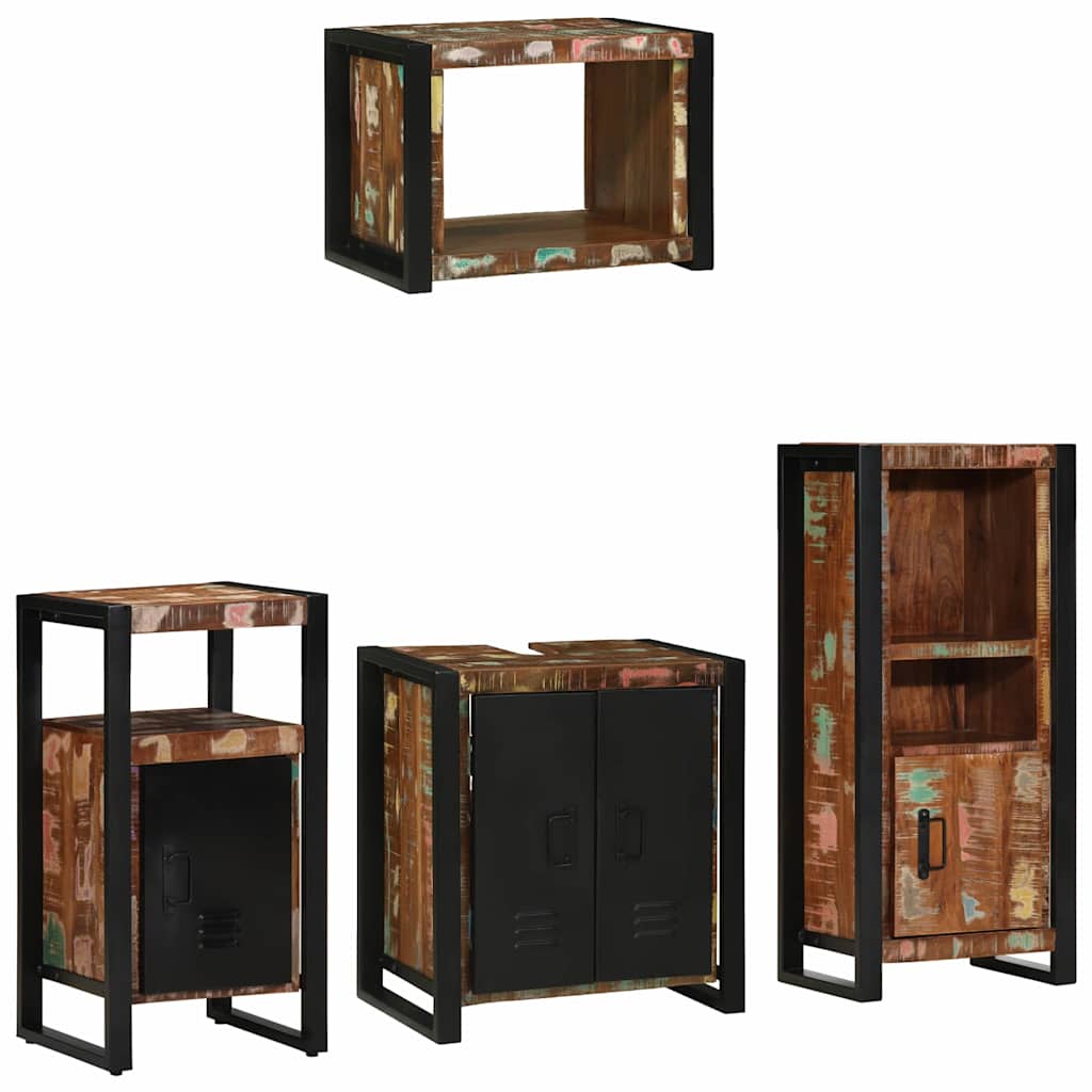 vidaXL Badkamermeubelset met plank 4 pcs Multikleur 55 x 35 x 60 cm