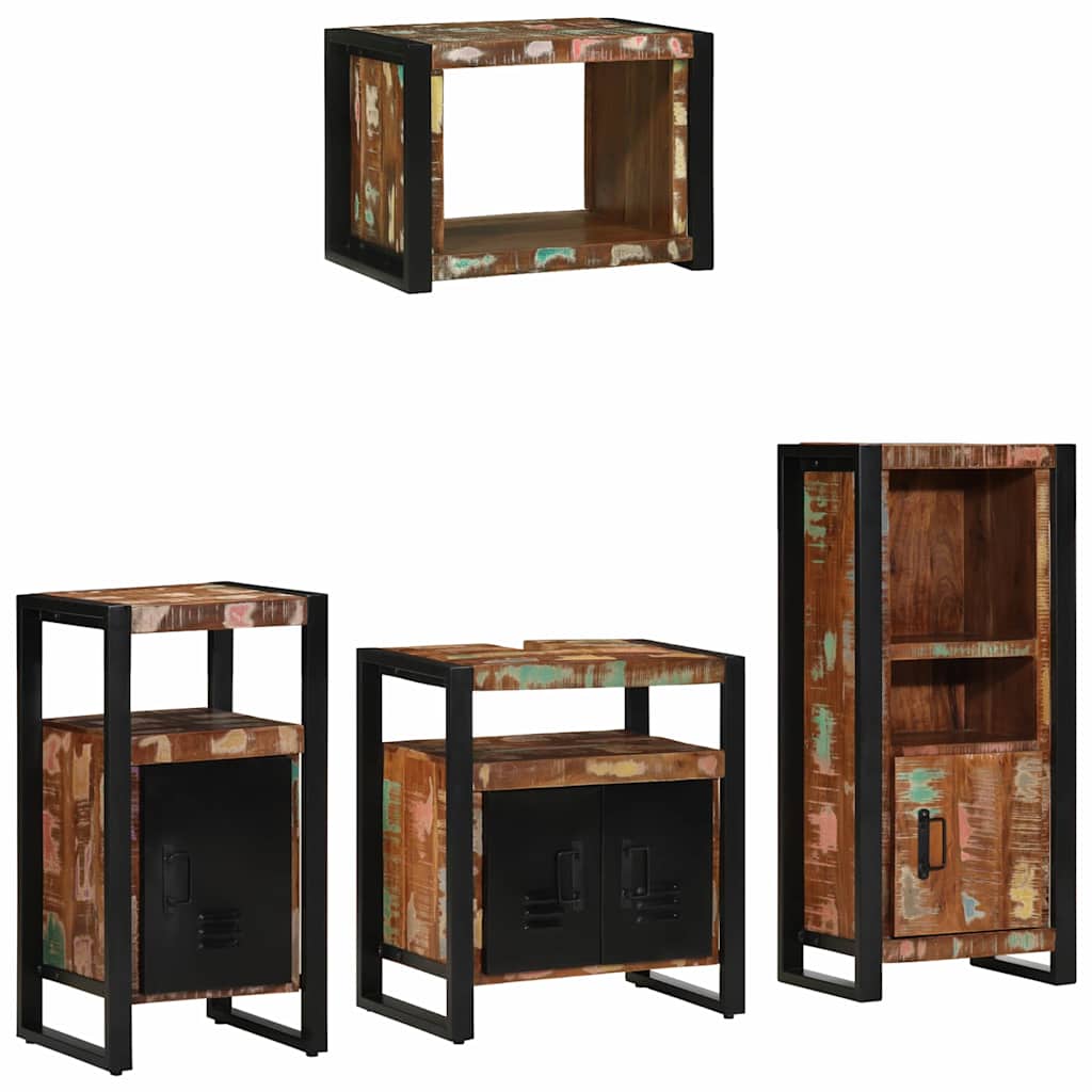 vidaXL Badkamermeubelset met plank 4 pcs Multikleur 55 x 35 x 60 cm