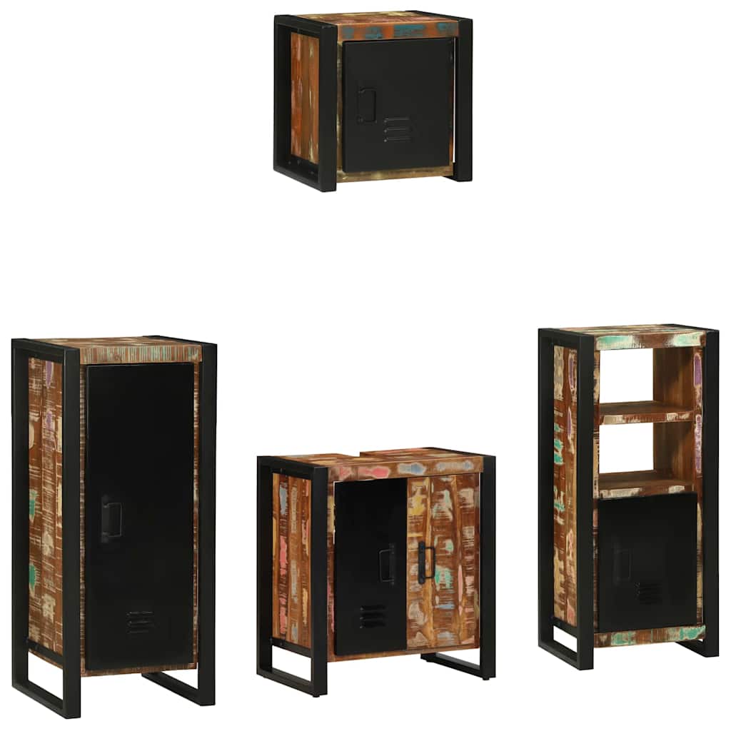 vidaXL Badkamermeubelset met plank 4 pcs Multikleur 40 x 35 x 90 cm