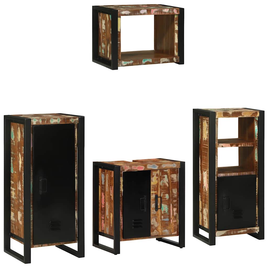 vidaXL Badkamermeubelset met plank 4 pcs Multikleur 40 x 35 x 90 cm