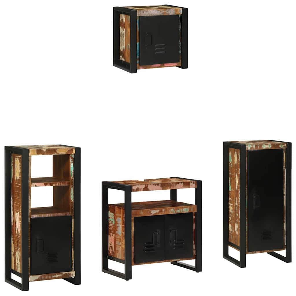 vidaXL Badkamermeubelset met plank 4 pcs Multikleur 40 x 35 x 90 cm
