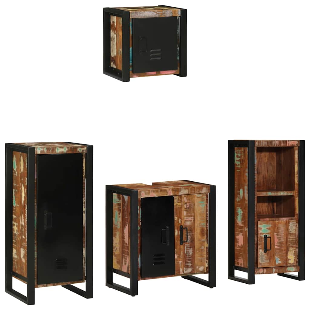 vidaXL Badkamermeubelset met plank 4 pcs Multikleur 40 x 35 x 90 cm