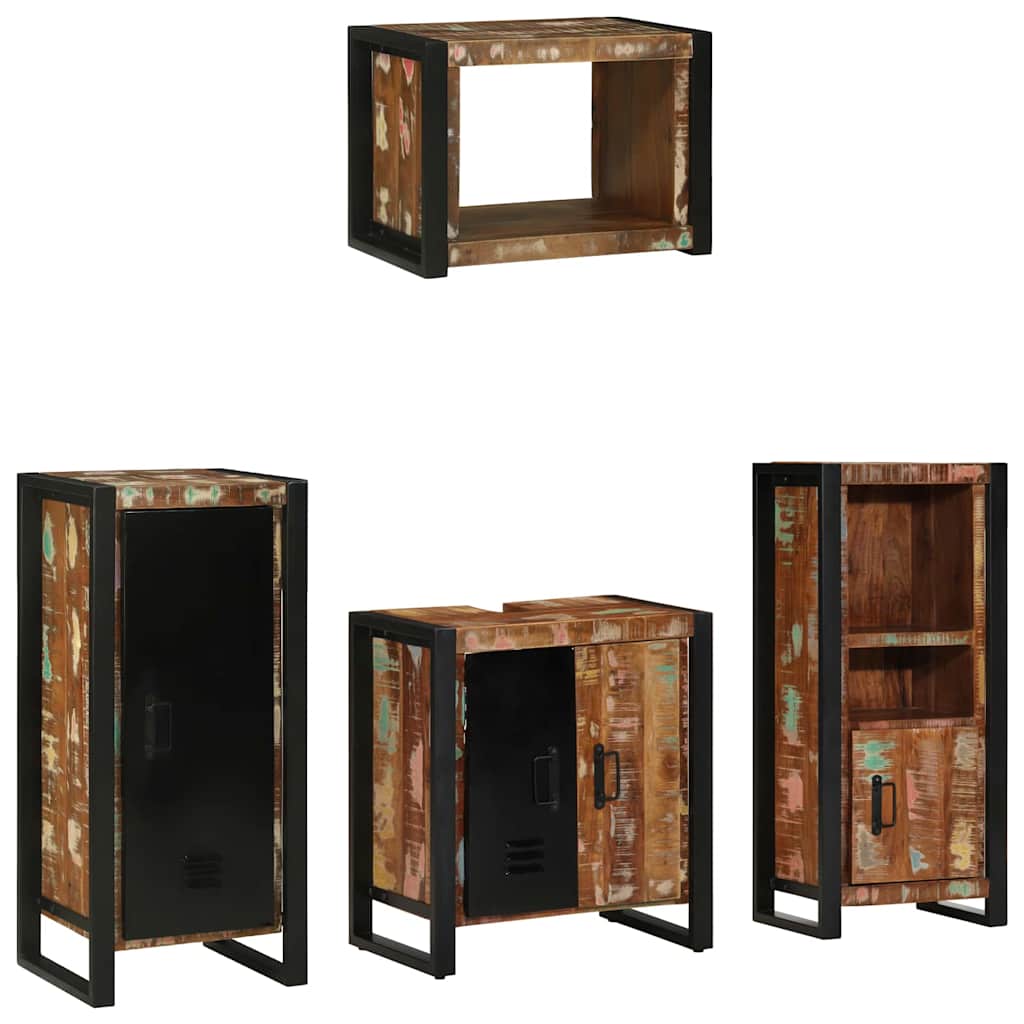vidaXL Badkamermeubelset met plank 4 pcs Multikleur 40 x 35 x 90 cm