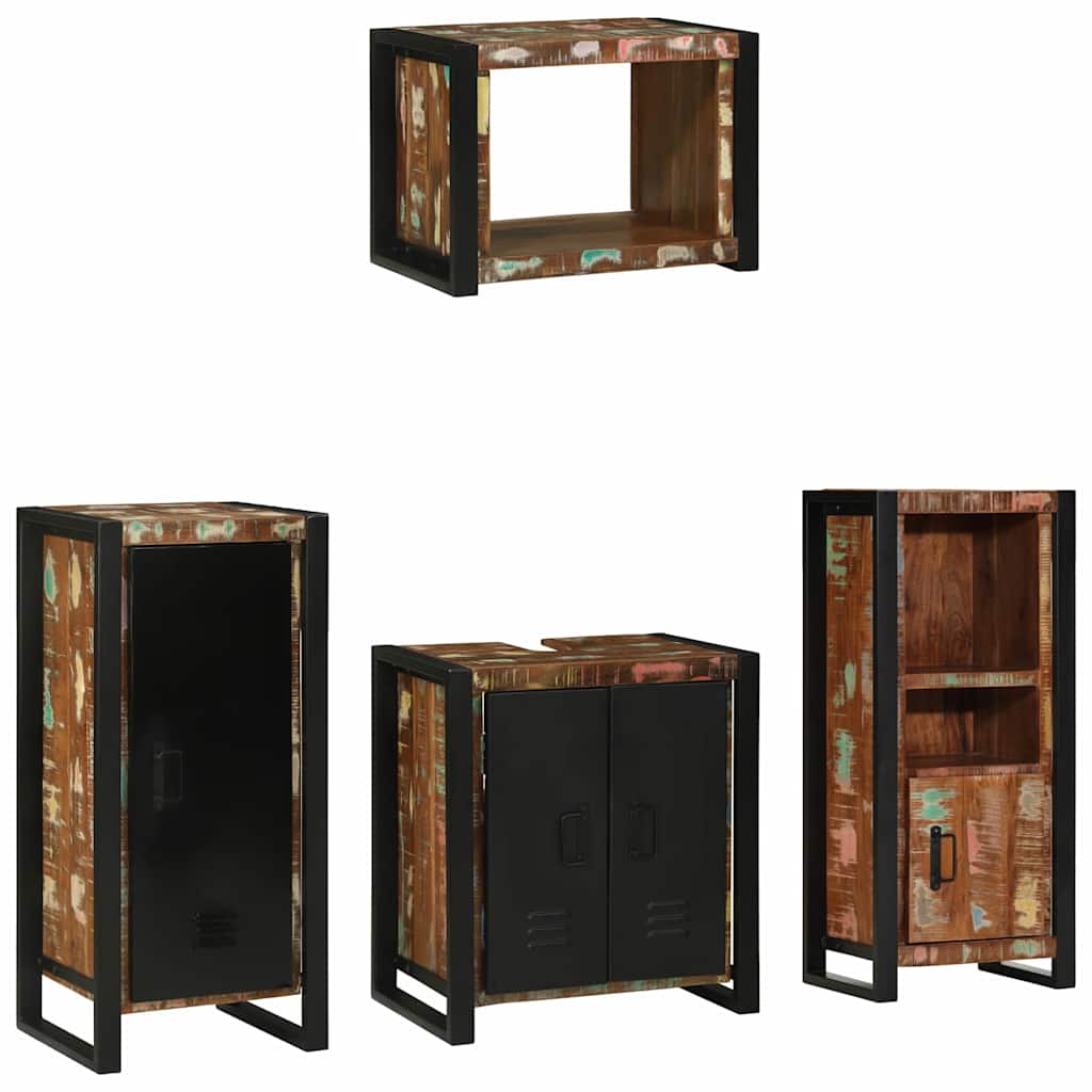 vidaXL Badkamermeubelset met plank 4 pcs Multikleur 40 x 35 x 90 cm