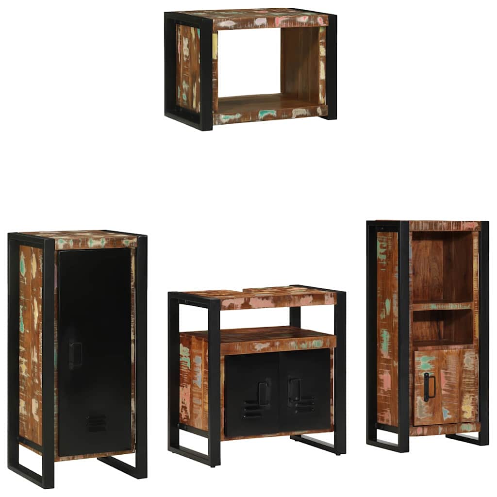 vidaXL Badkamermeubelset 4 pcs Multikleur Massief gerecycled hout
