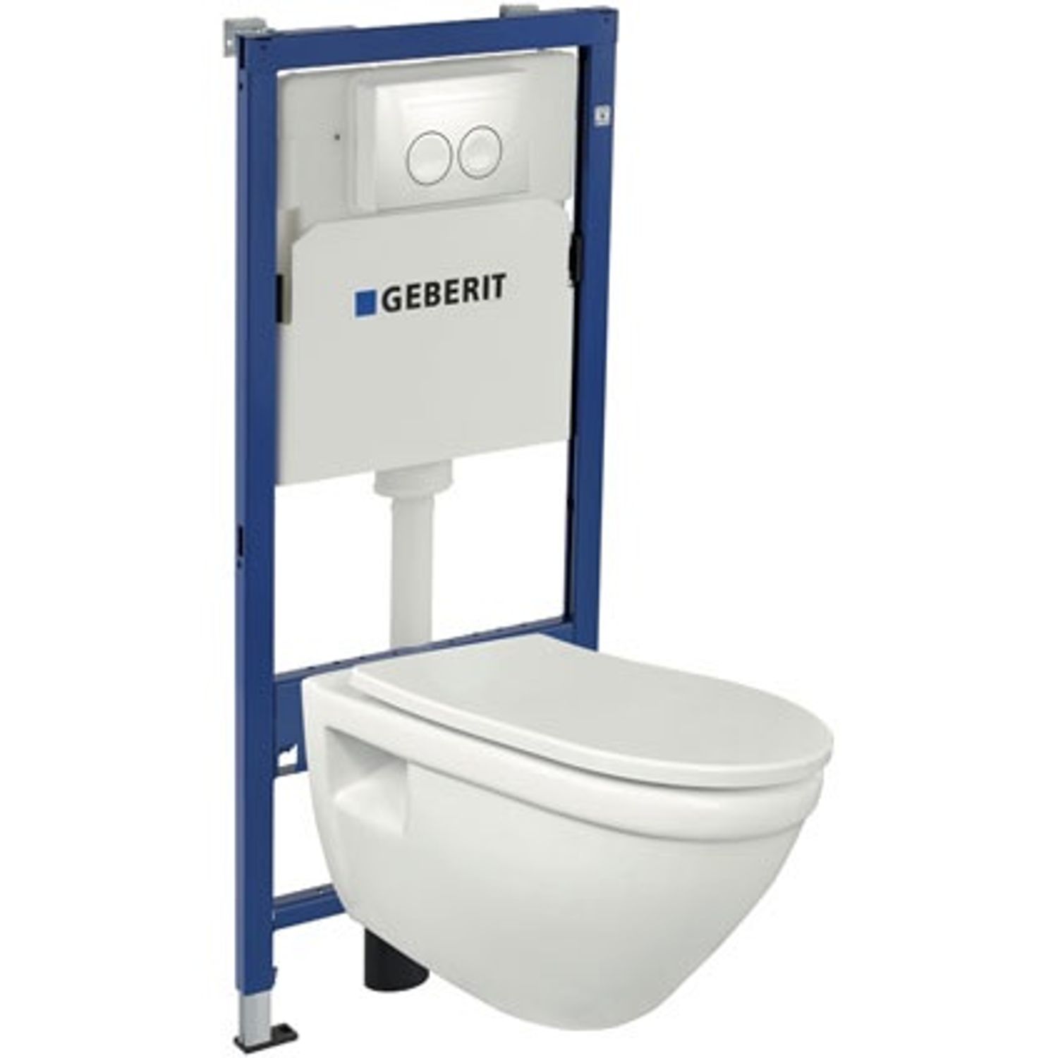 Van Marcke GO Complete Inbouwreservoirset Met Geberit Up100 Inbouwreservoir +geberit Delta 21 Duwplaat + Van Marcke Flora Rimless Hangtoilet (5181466, 5181467 En 10002363)