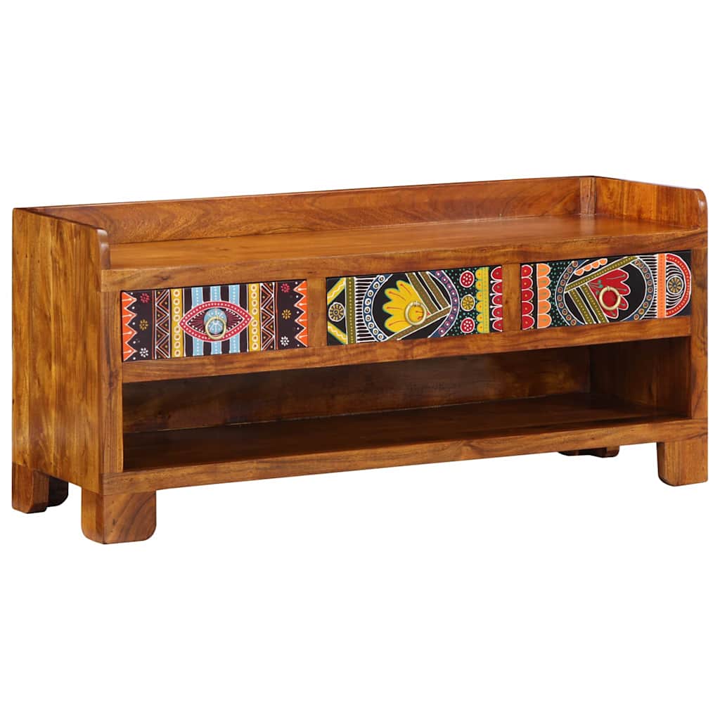 vidaXL Schoenenbank Multikleur 100 x 35 x 45 cm Massief acaciahout