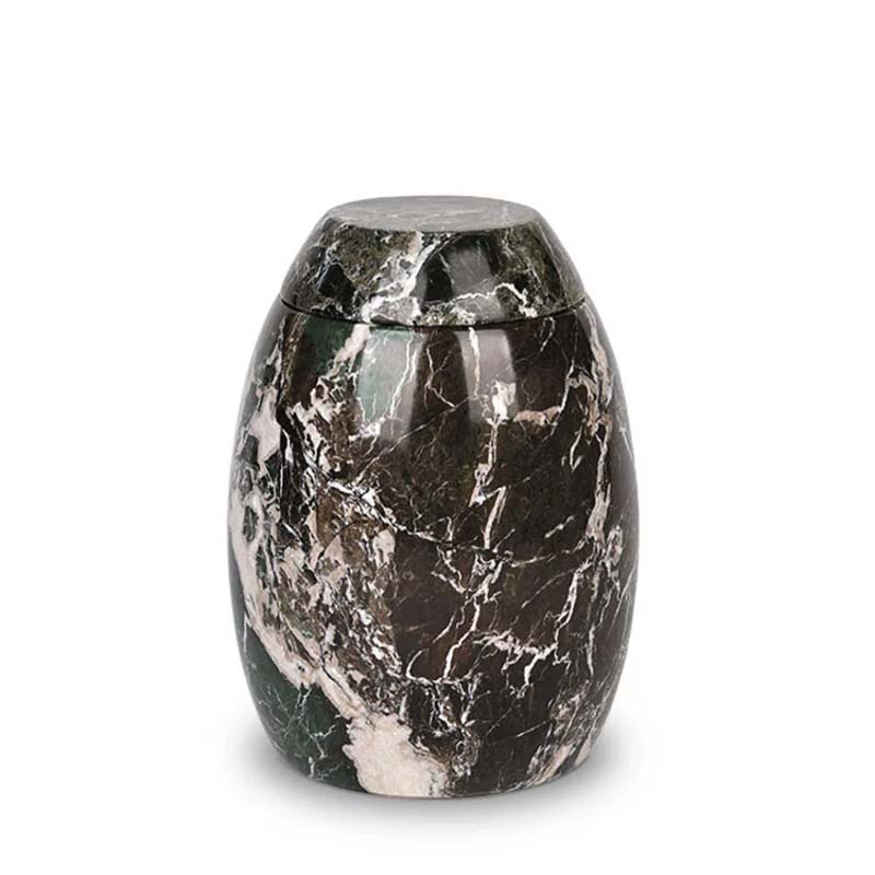Urnwebshop Mediumgrote Marmeren Urn Zwartwit (2.2 liter)