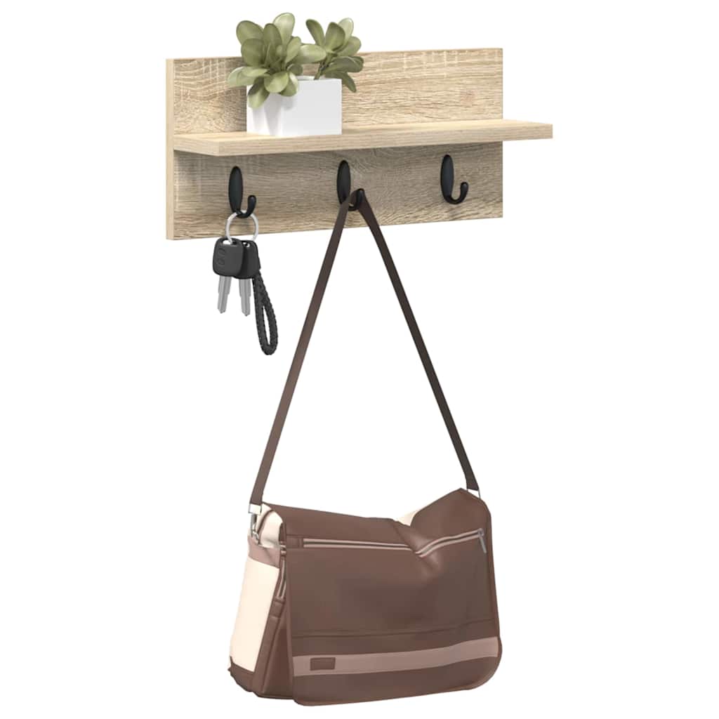 vidaXL Wandgemonteerde kapstok Sonoma eiken 40 x 10.5 x 18 cm
