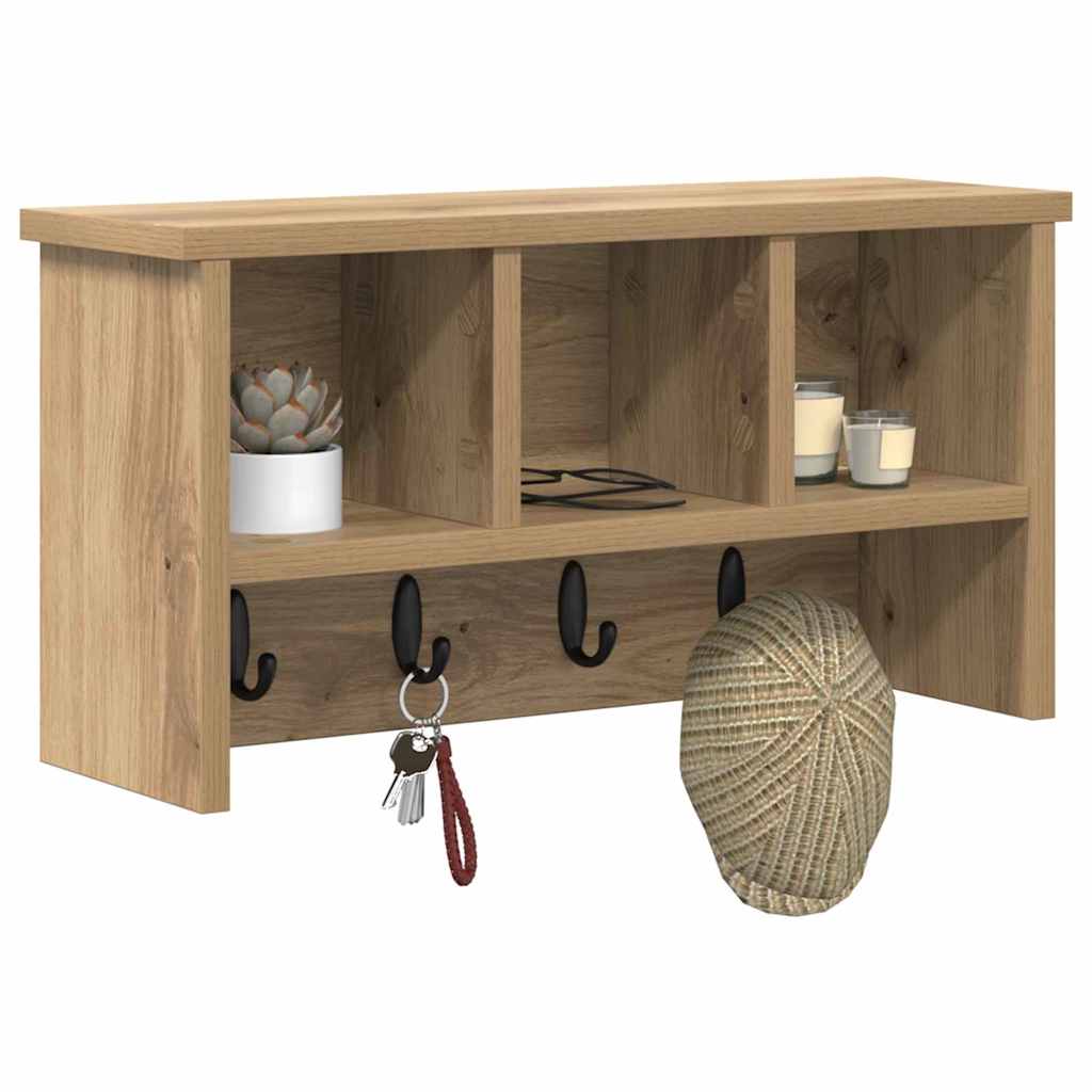 vidaXL Wandgemonteerde kapstok artisanaal eikenkleurig 50 x 16 x 26 cm