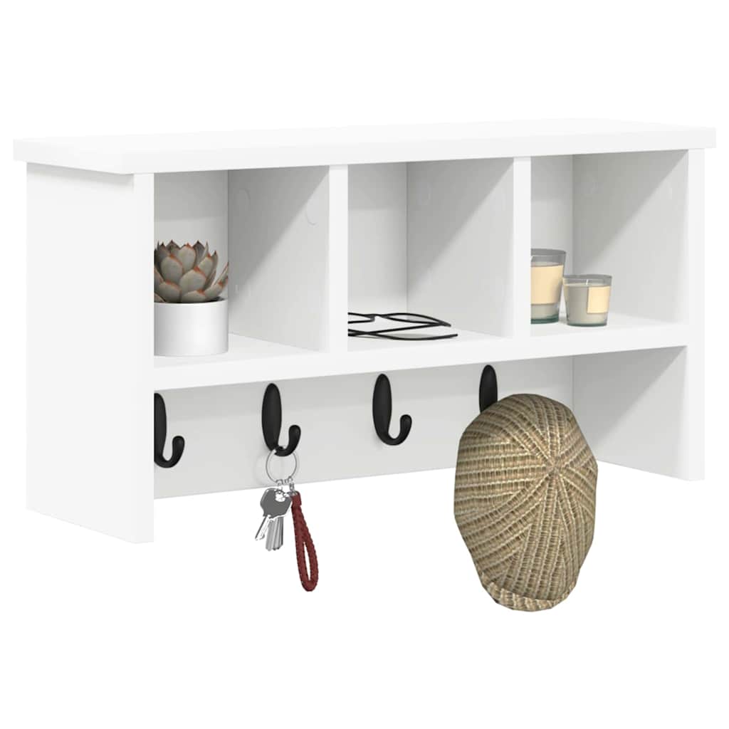 vidaXL Wandgemonteerde kapstok Wit 50 x 16 x 26 cm Bewerkt hout
