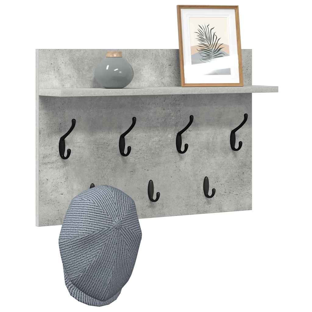 vidaXL Wandgemonteerde kapstok Betongrijs 60 x 40 x 12 cm Bewerkt hout