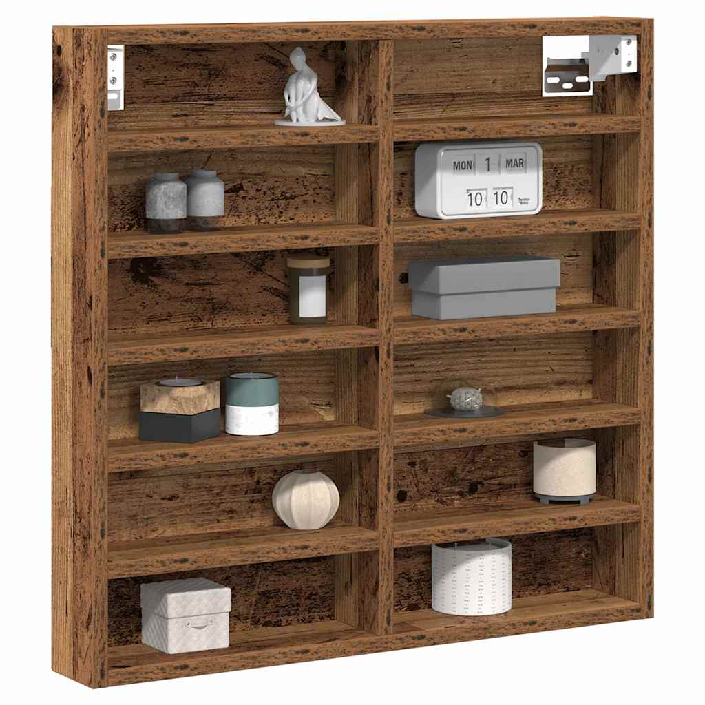 vidaXL Displaykast met plank Oud Hout 60 x 8.5 x 58 cm Bewerkt hout