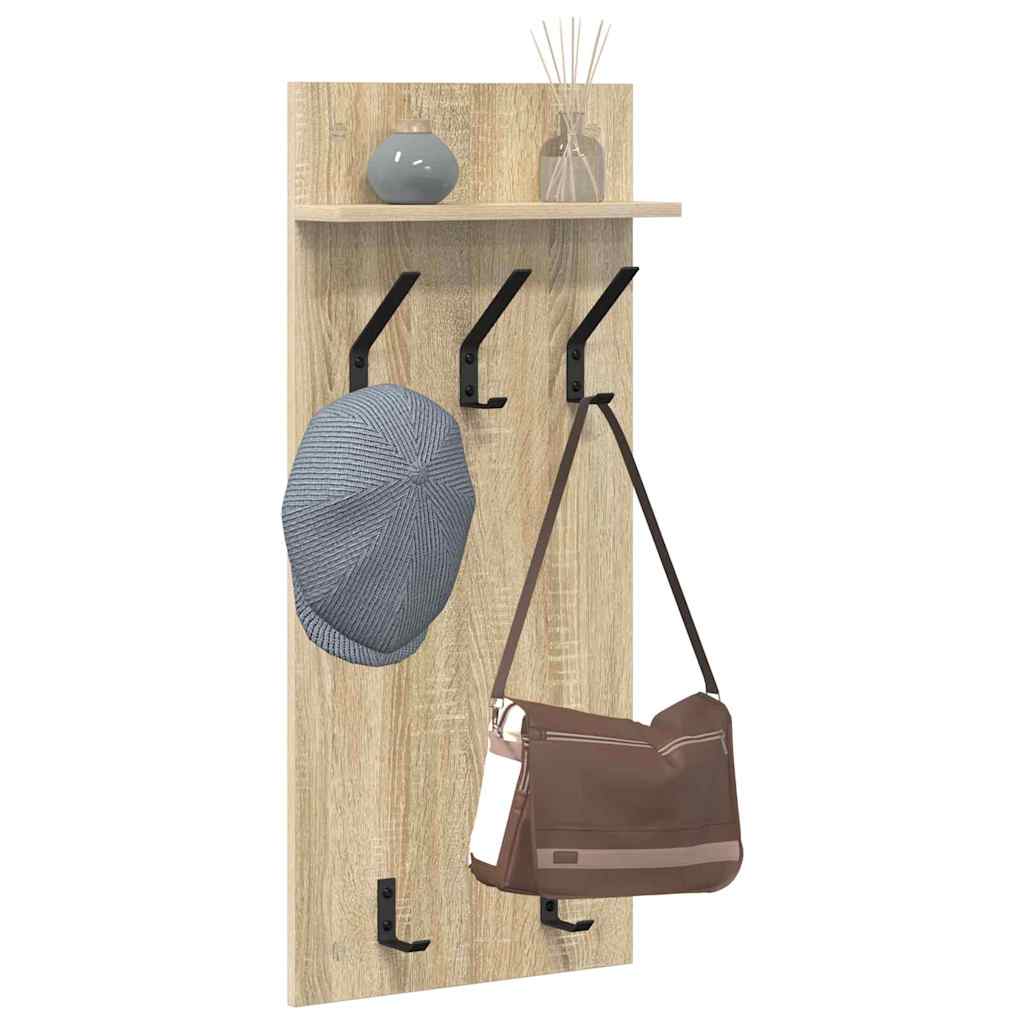vidaXL Wandgemonteerde kapstok met plank Sonoma eiken 90 x 40 x 10 cm