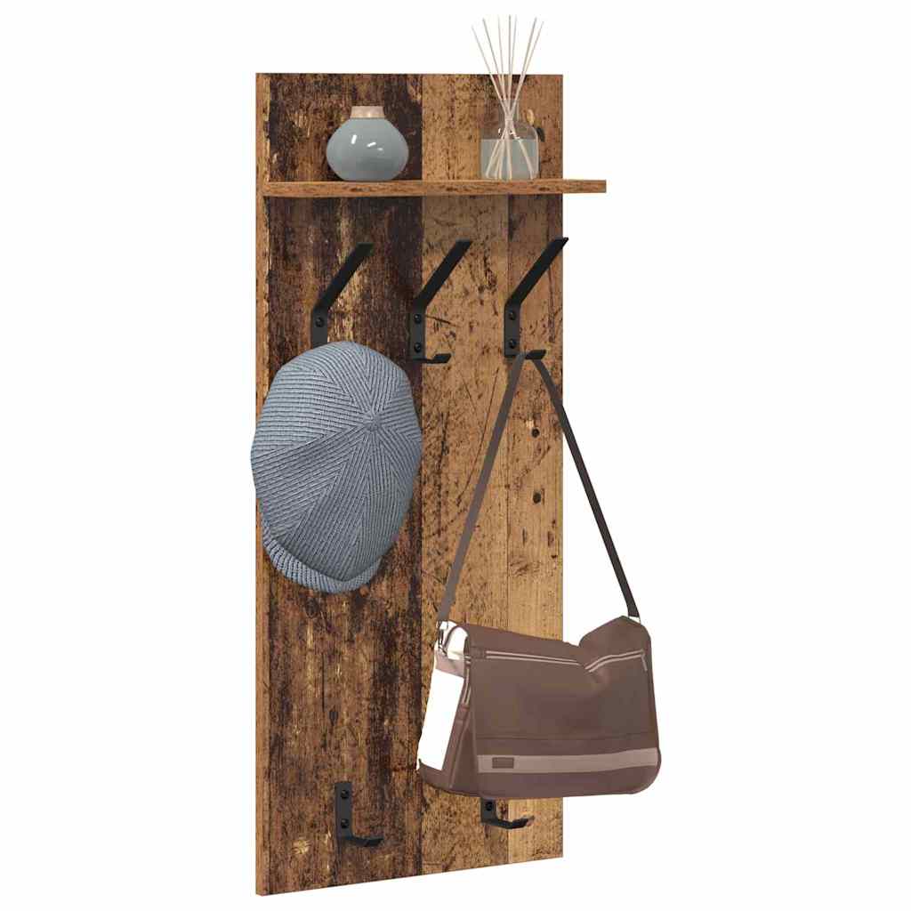 vidaXL Wandgemonteerde kapstok Oud hout 90 x 40 x 10 cm Bewerkt hout
