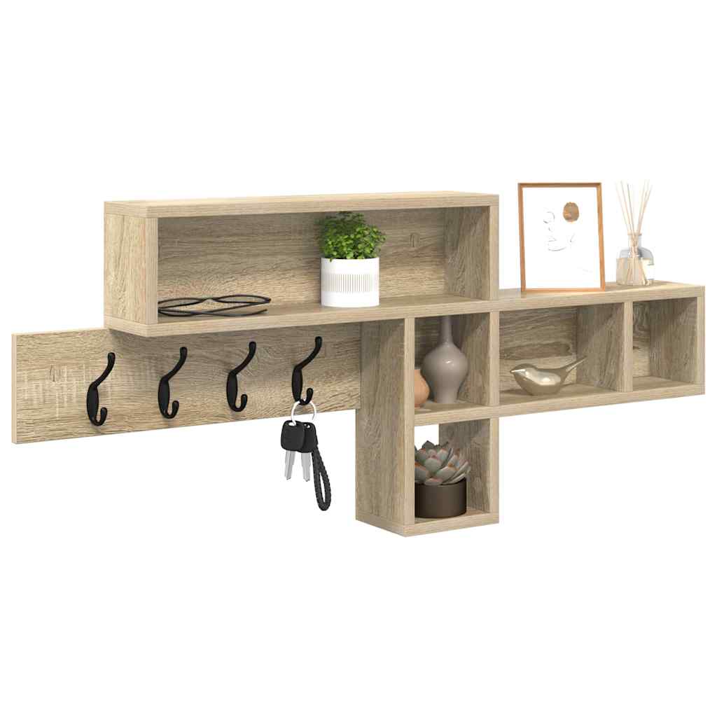 vidaXL Wandgemonteerde kapstok Sonoma eiken 100 x 12 x 43.5 cm
