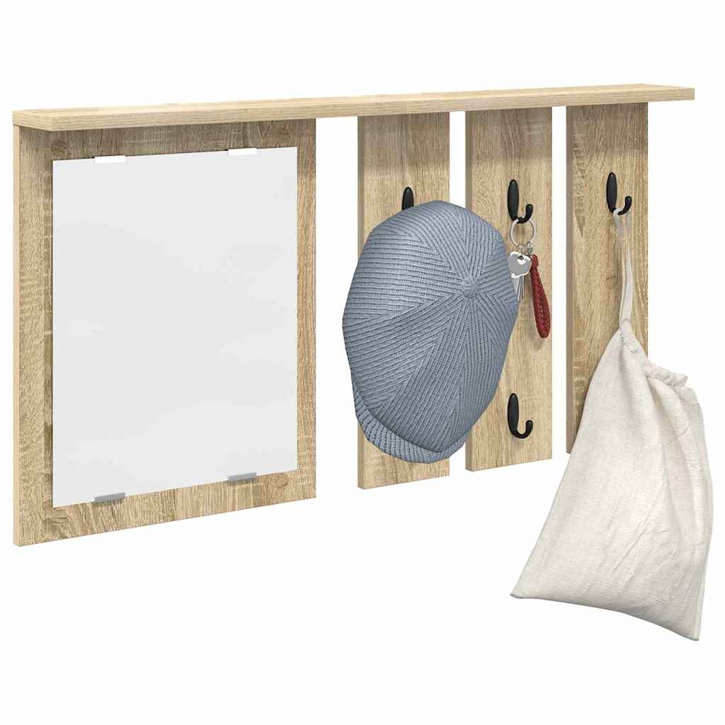 vidaXL Wandgemonteerde kapstok met plank Sonoma eiken 85 x 10 x 45 cm