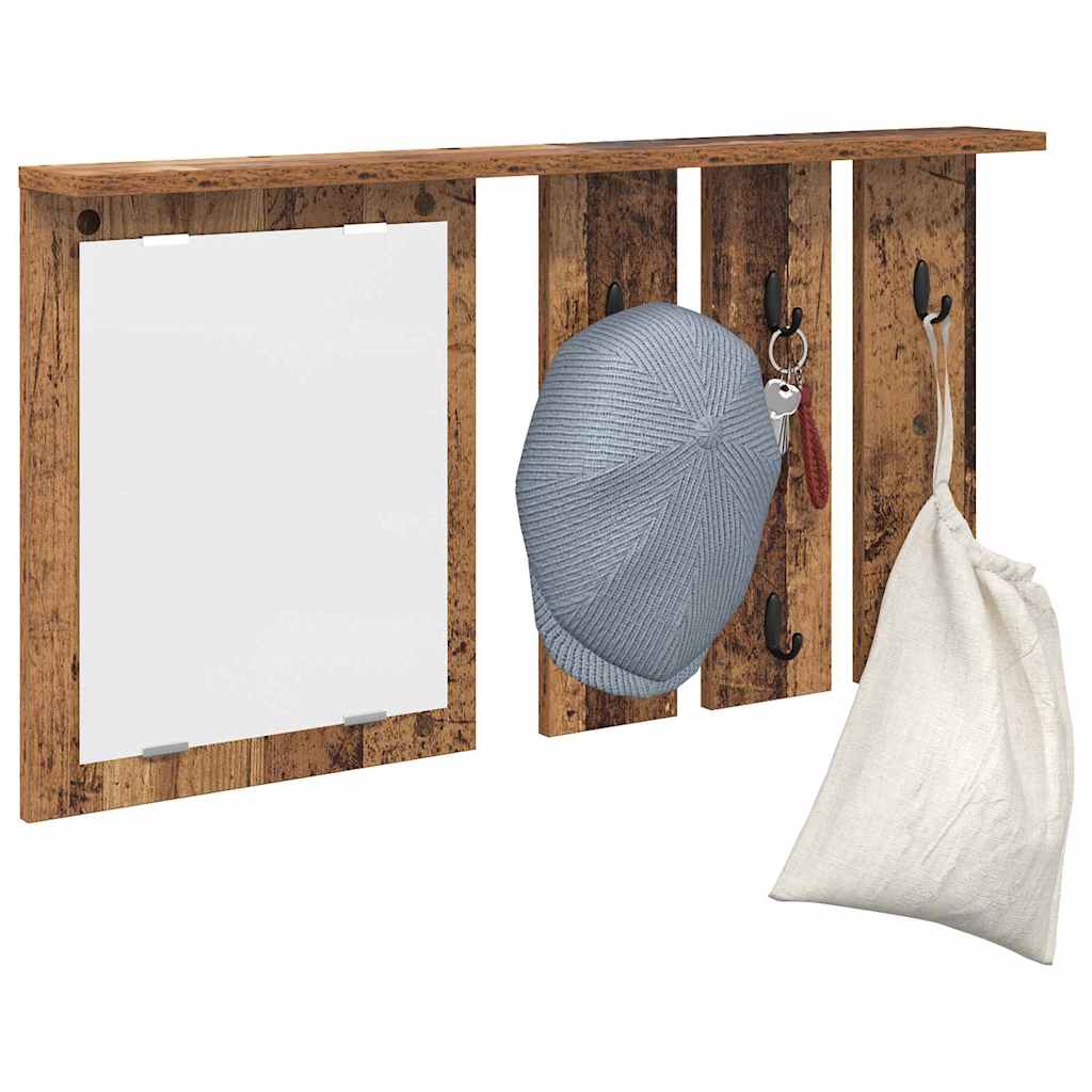 vidaXL Wandgemonteerde kapstok Oud hout 85 x 10 x 45 cm Bewerkt hout