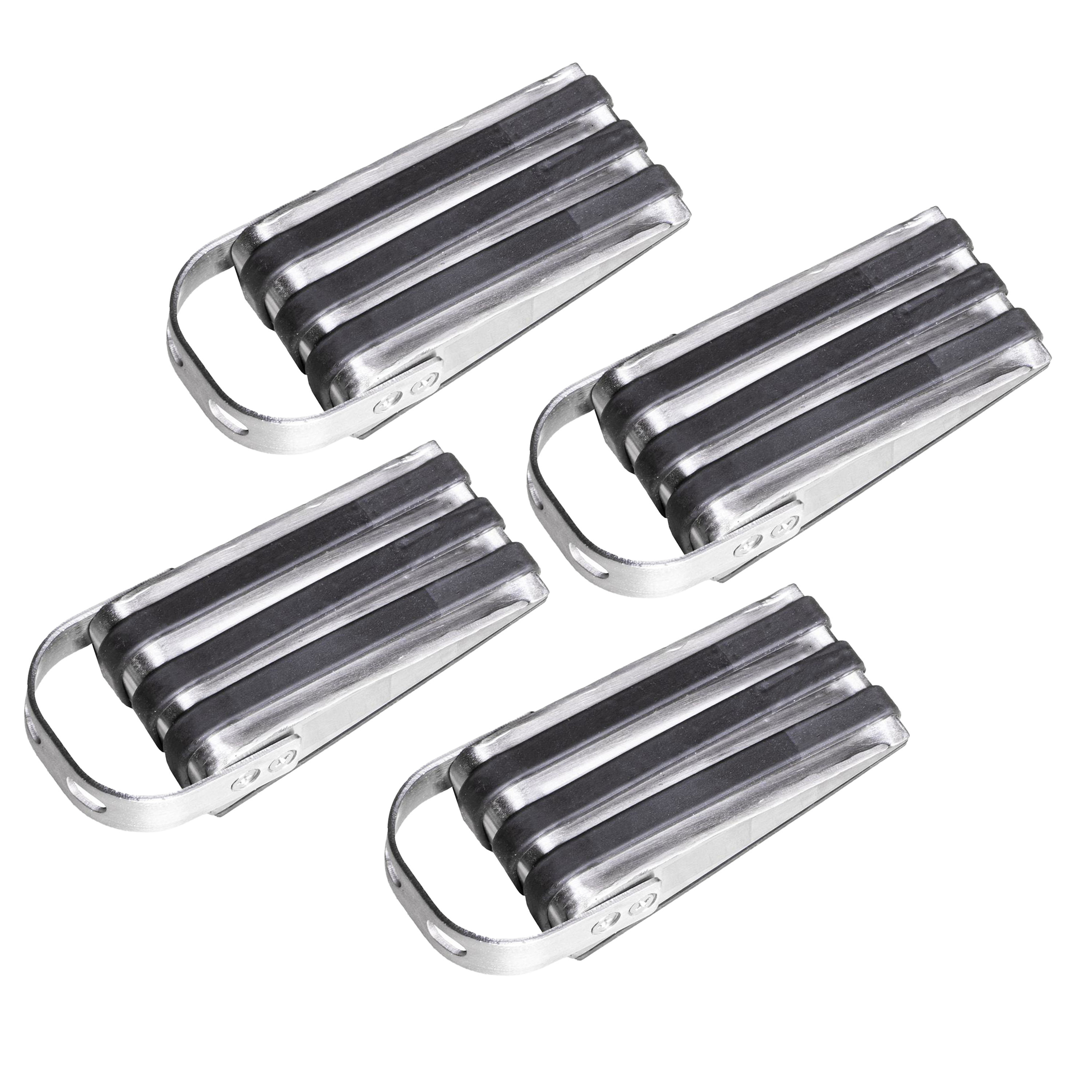 HI Deurstopper - 4x stuks - rubber - RVS - 13 x 5 x 4 cm - antislip -