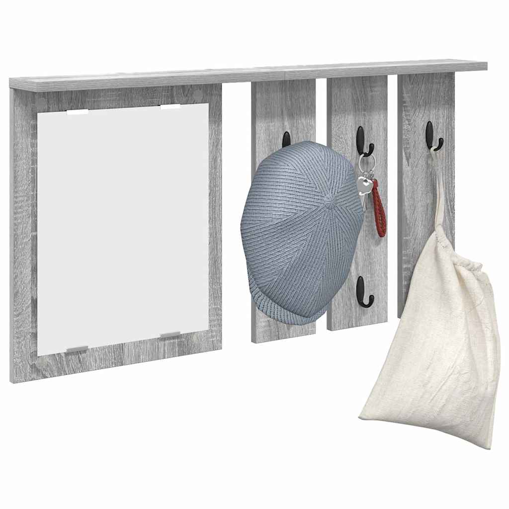 vidaXL Wandgemonteerde kapstok met plank Grijs sonoma 85 x 10 x 45 cm