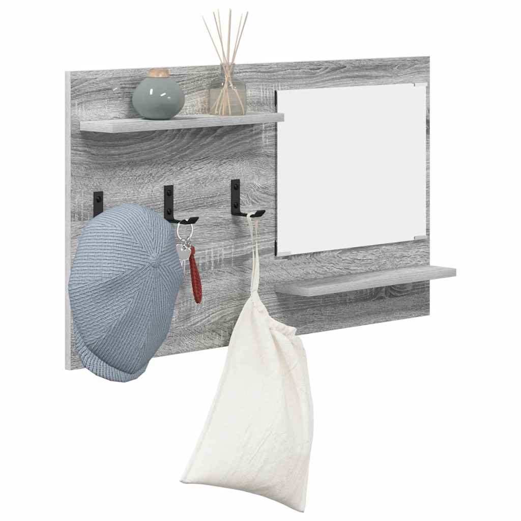 vidaXL Wandgemonteerde kapstok met plank Grijs sonoma 90 x 10 x 50 cm