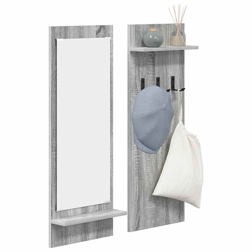 vidaXL Wandgemonteerde kapstok met plank Grijs sonoma 70 x 10 x 90 cm