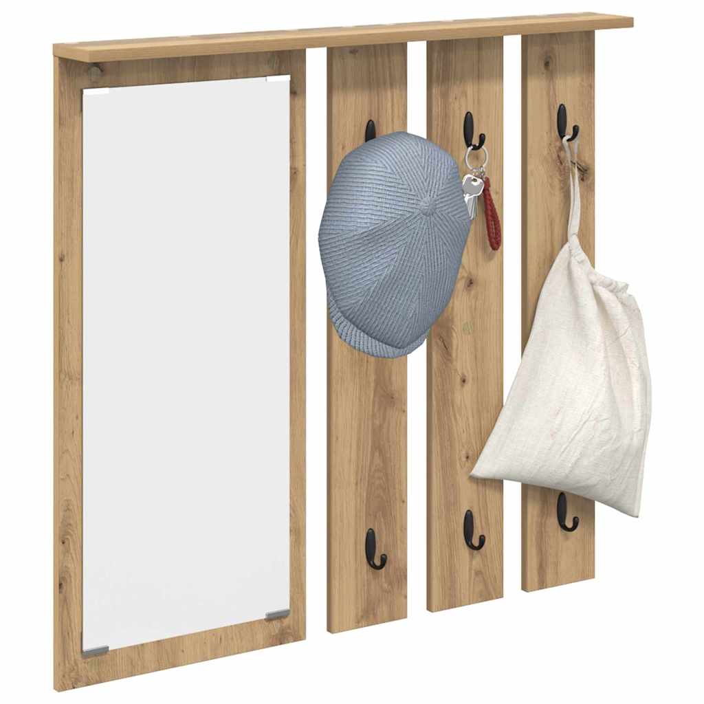 vidaXL Wandgemonteerde kapstok artisanaal eikenkleurig 84 x 10 x 80 cm