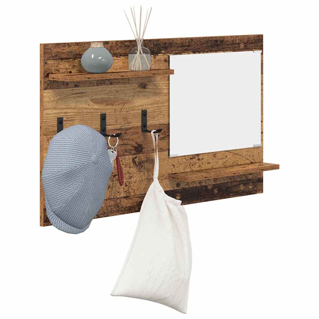 vidaXL Wandgemonteerde kapstok Oud hout 90 x 10 x 50 cm Bewerkt hout
