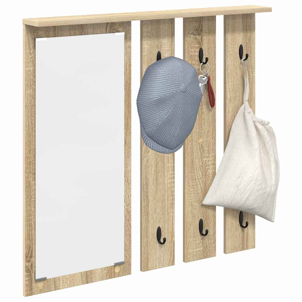 vidaXL Wandgemonteerde kapstok met plank Sonoma eiken 84 x 10 x 80 cm