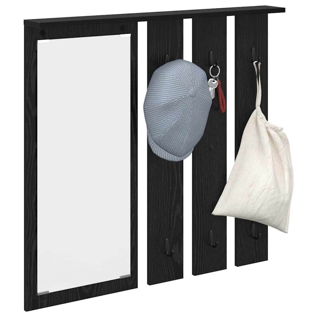 vidaXL Wandgemonteerde kapstok met plank Zwart eiken 84 x 10 x 80 cm