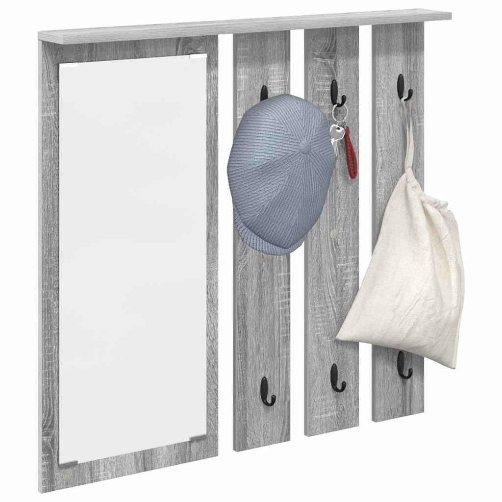 vidaXL Wandgemonteerde kapstok met plank Grijs sonoma 84 x 10 x 80 cm
