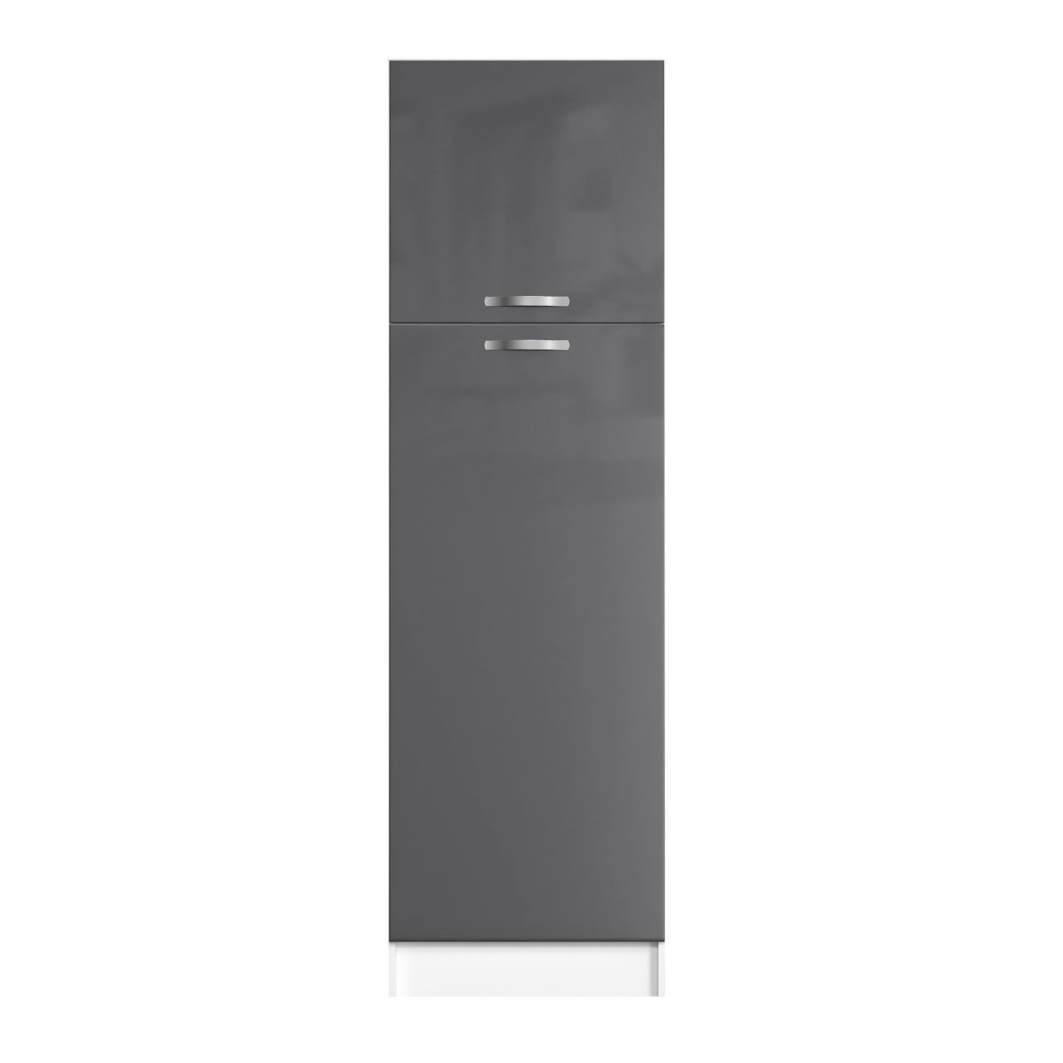 Praxis Kolomkast Keuken Delice 60x204cm 2 Deuren Hoogglans Grijs