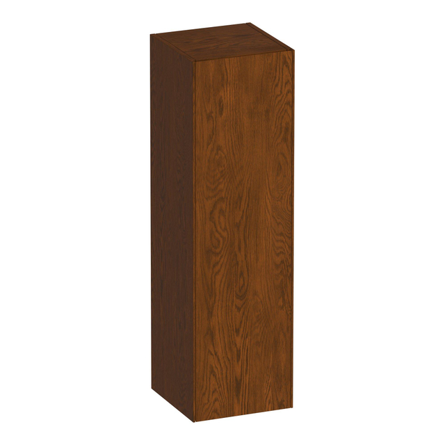 Brauer Inspire hoge kast 120 met 1 deur greeploos rechtsdraaiend lamellen eiken bruin HK-IN120RLEB