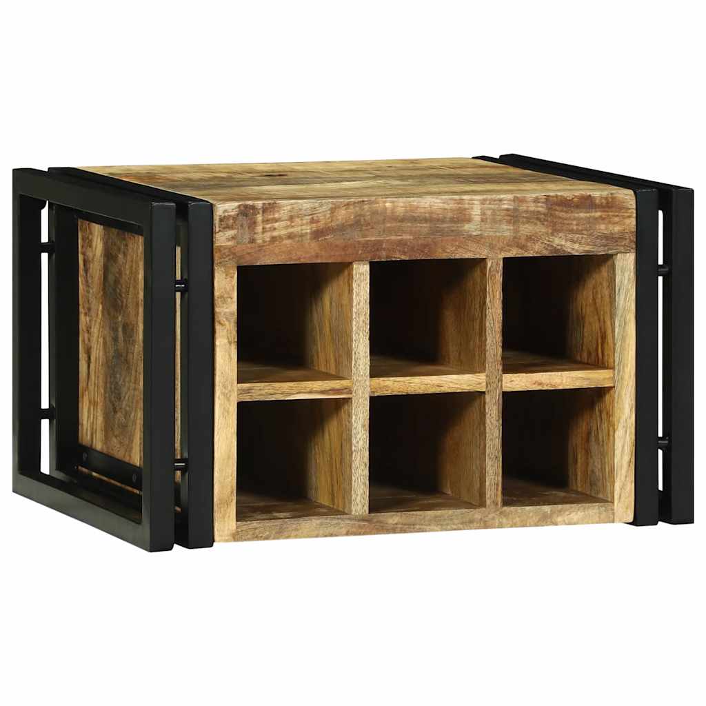 vidaXL Wijnrek Bruin en zwart 46 x 35 x 27.5 cm Massief mangohout