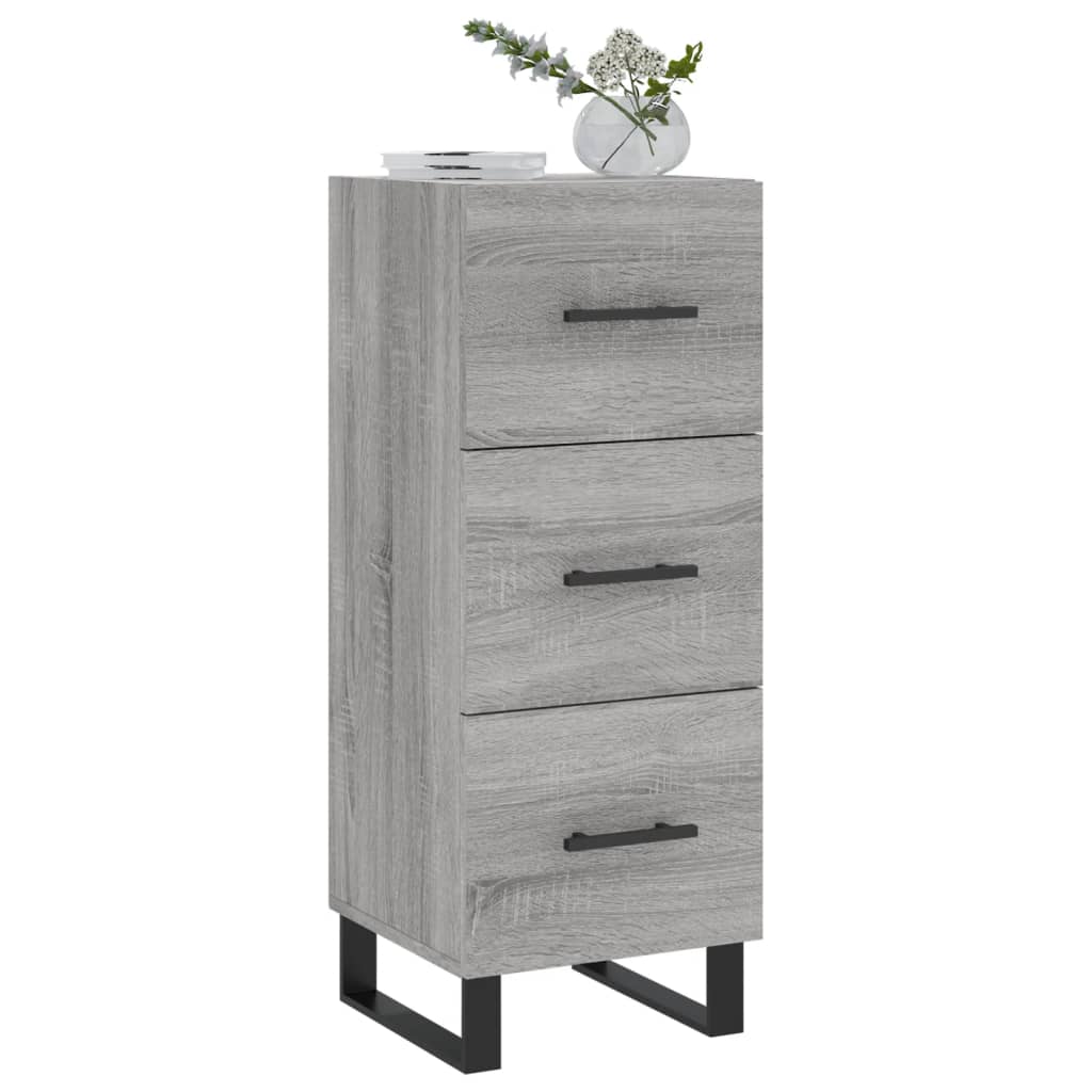 vidaXL Dressoir 34,5x34x90 cm bewerkt hout grijs sonoma eikenkleurig