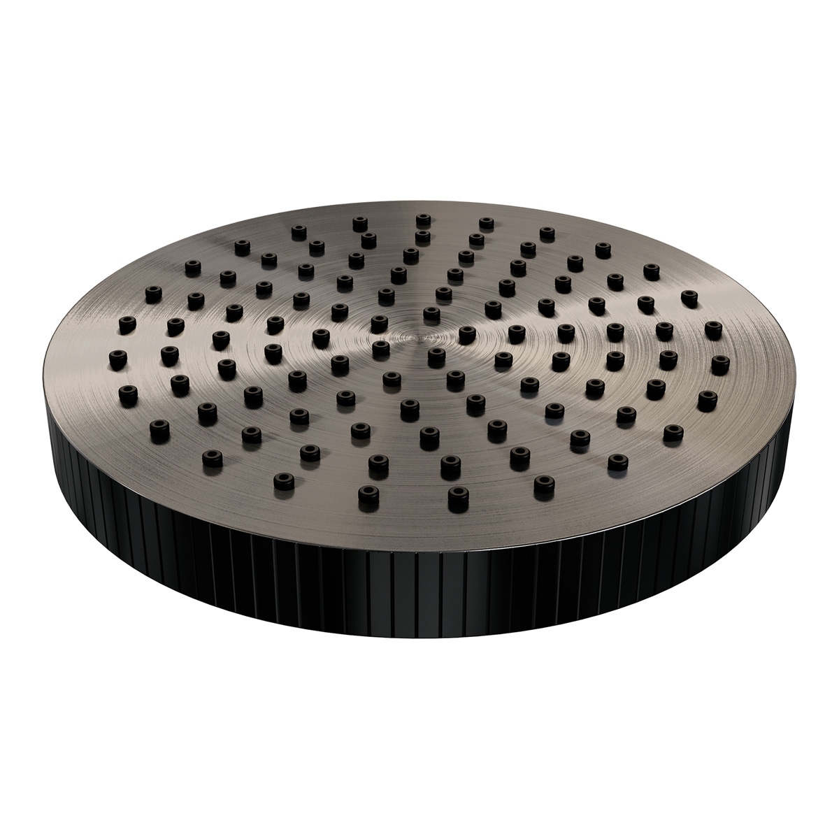 Brauer Stripe hoofddouche 25cm gunmetal geborsteld PVD