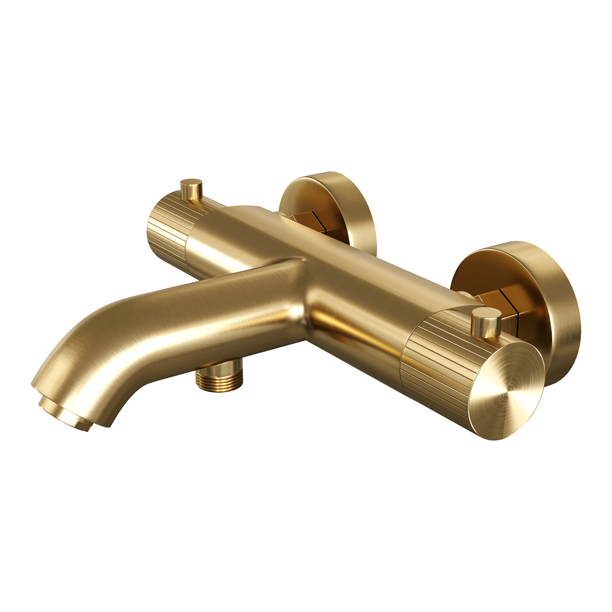 Brauer Stripe thermostatische badkraan messing geborsteld PVD