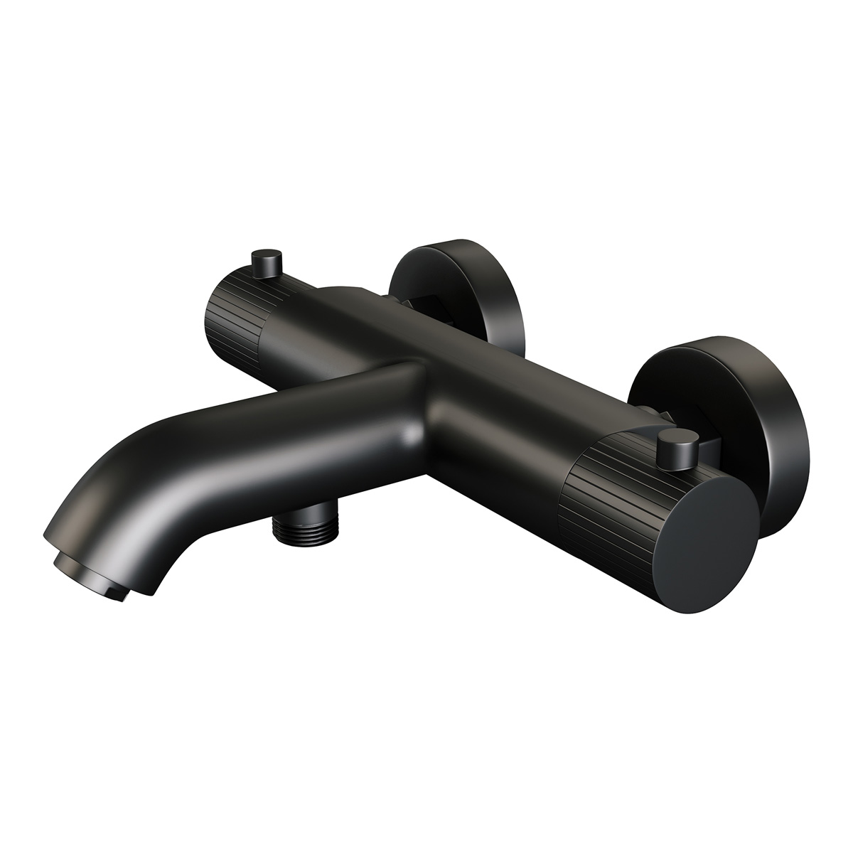Brauer Stripe thermostatische badkraan zwart mat