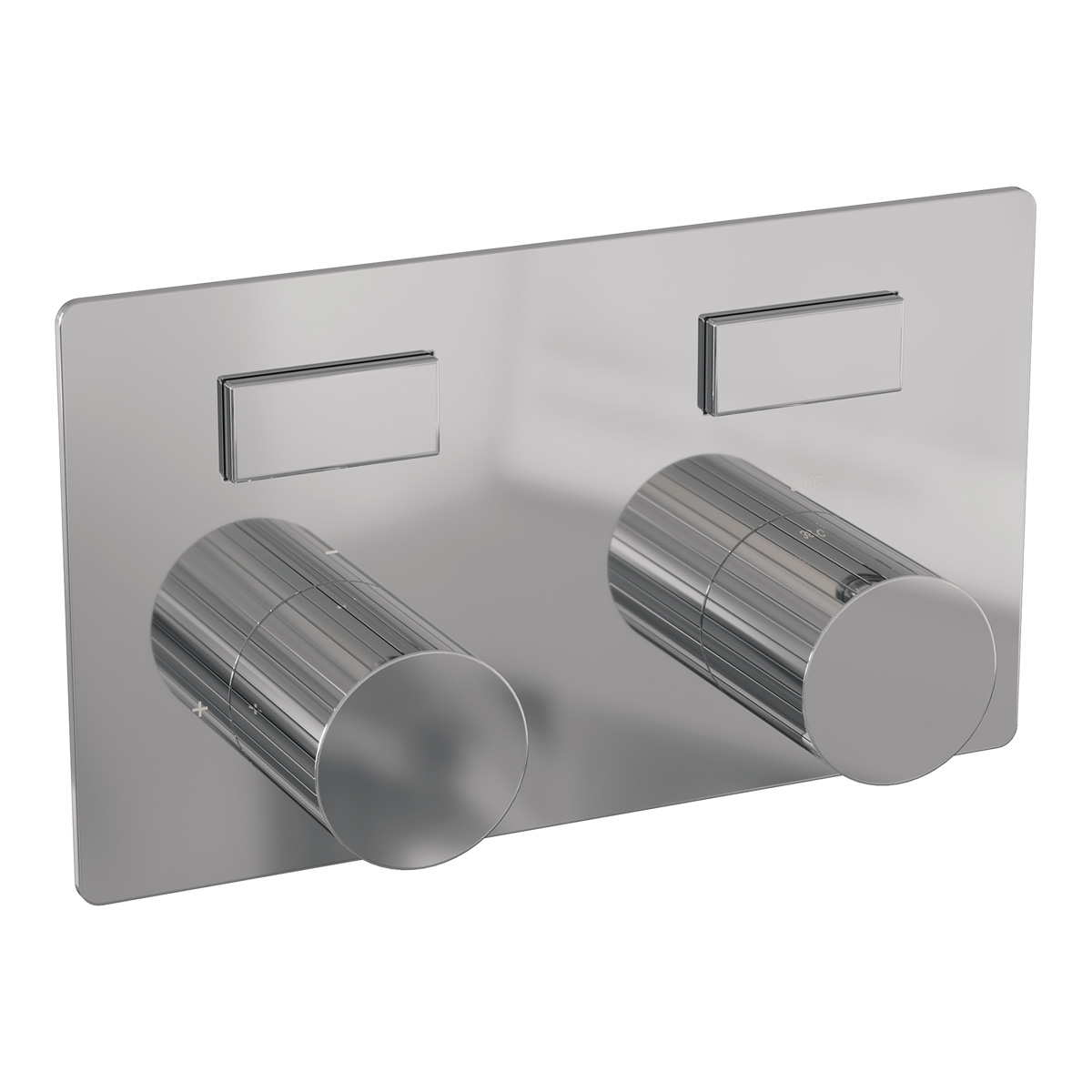 Brauer Stripe 2-weg inbouwthermostaat met drukknoppen chroom