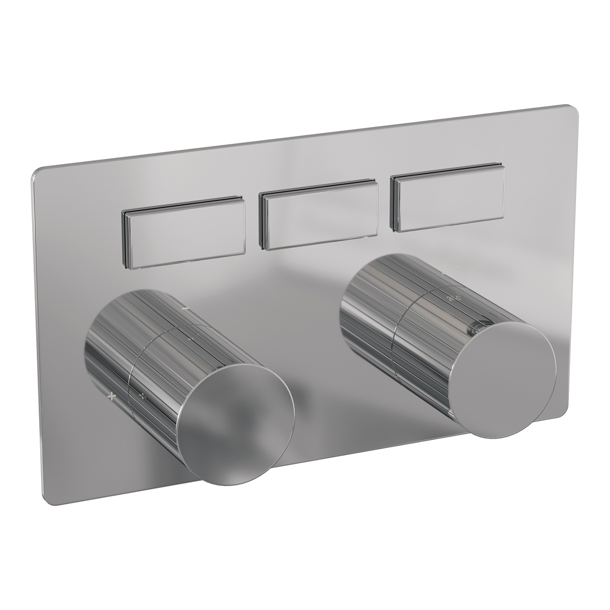 Brauer Stripe 3-weg inbouwthermostaat met drukknoppen chroom