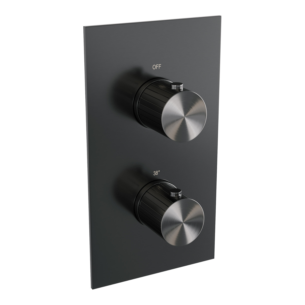 Brauer Stripe 3-weg inbouwthermostaat gunmetal geborsteld PVD