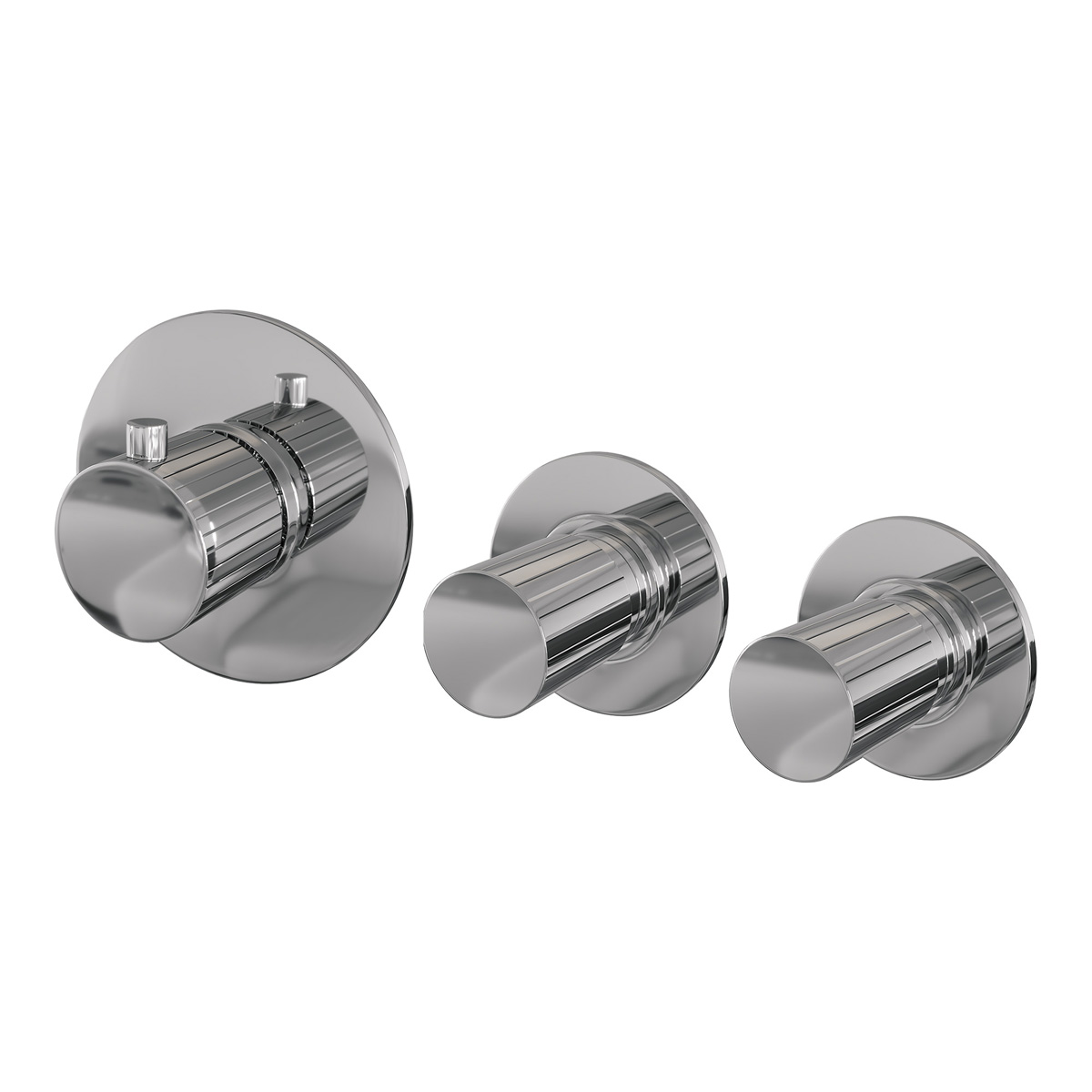 Brauer Stripe inbouwthermostaat met 2 stopkranen chroom