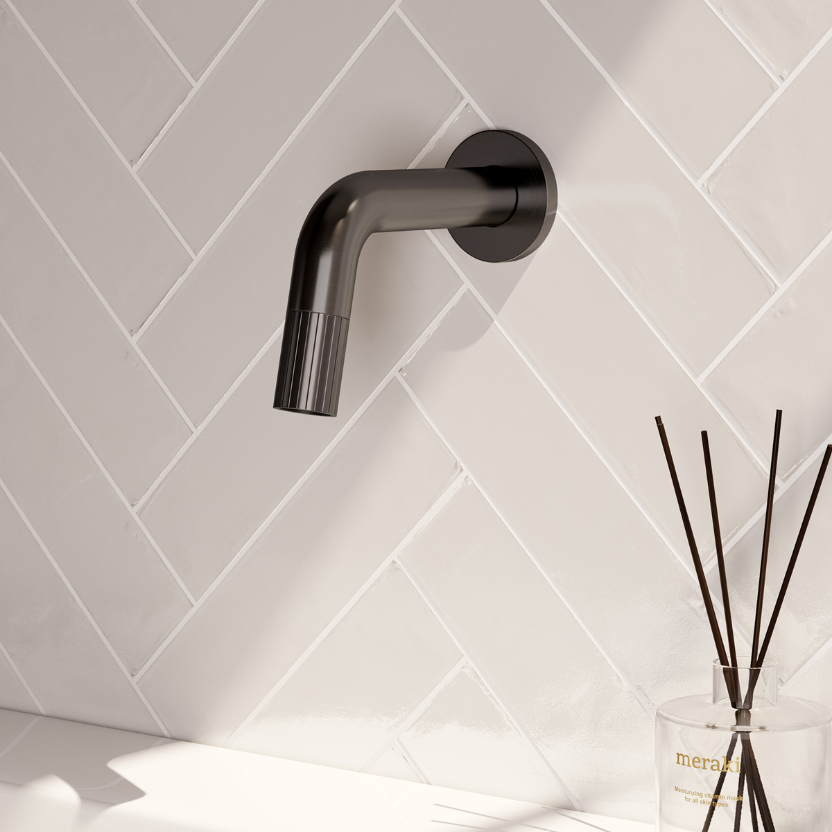Brauer Stripe inbouw fonteinkraan gunmetal geborsteld PVD