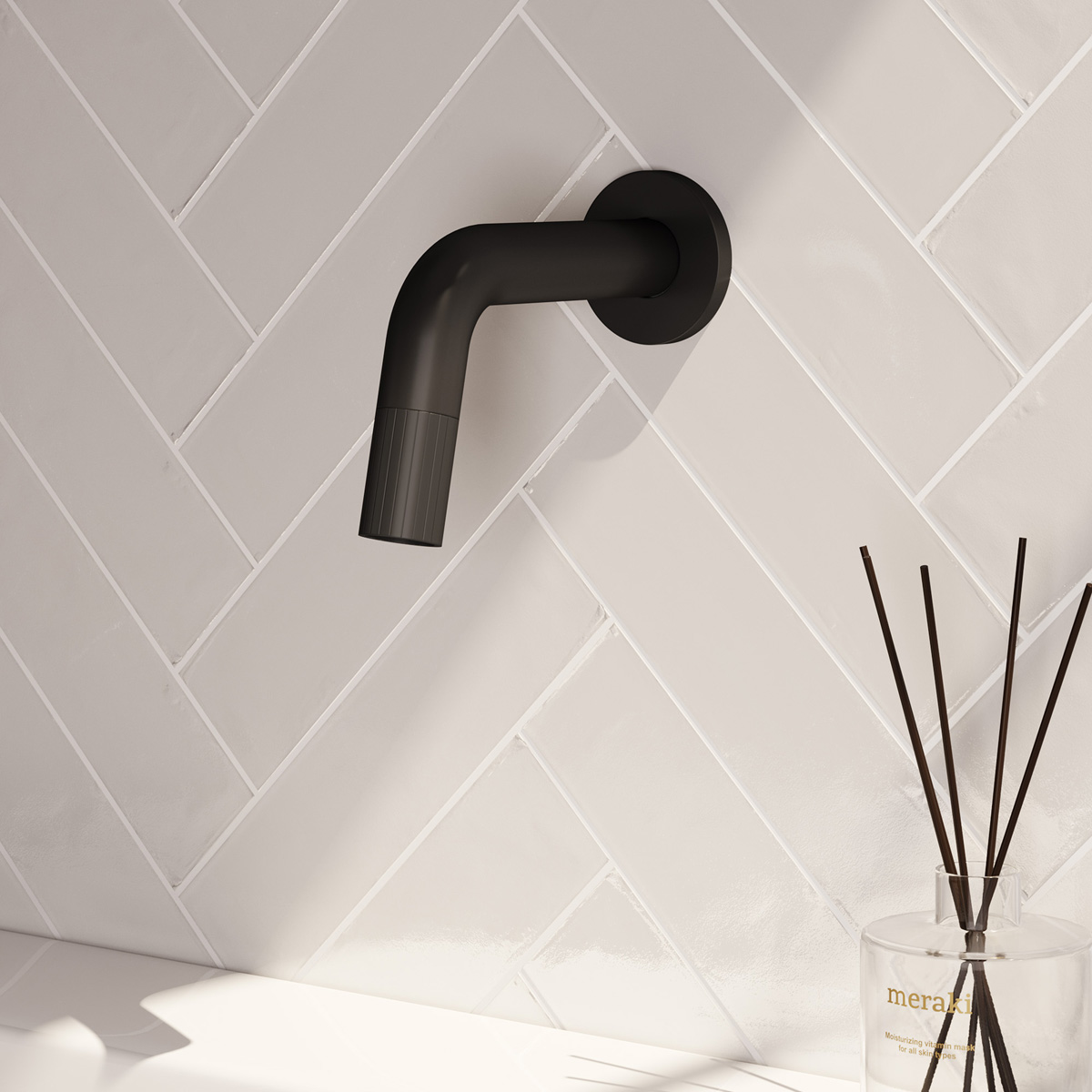 Brauer Stripe inbouw fonteinkraan zwart mat