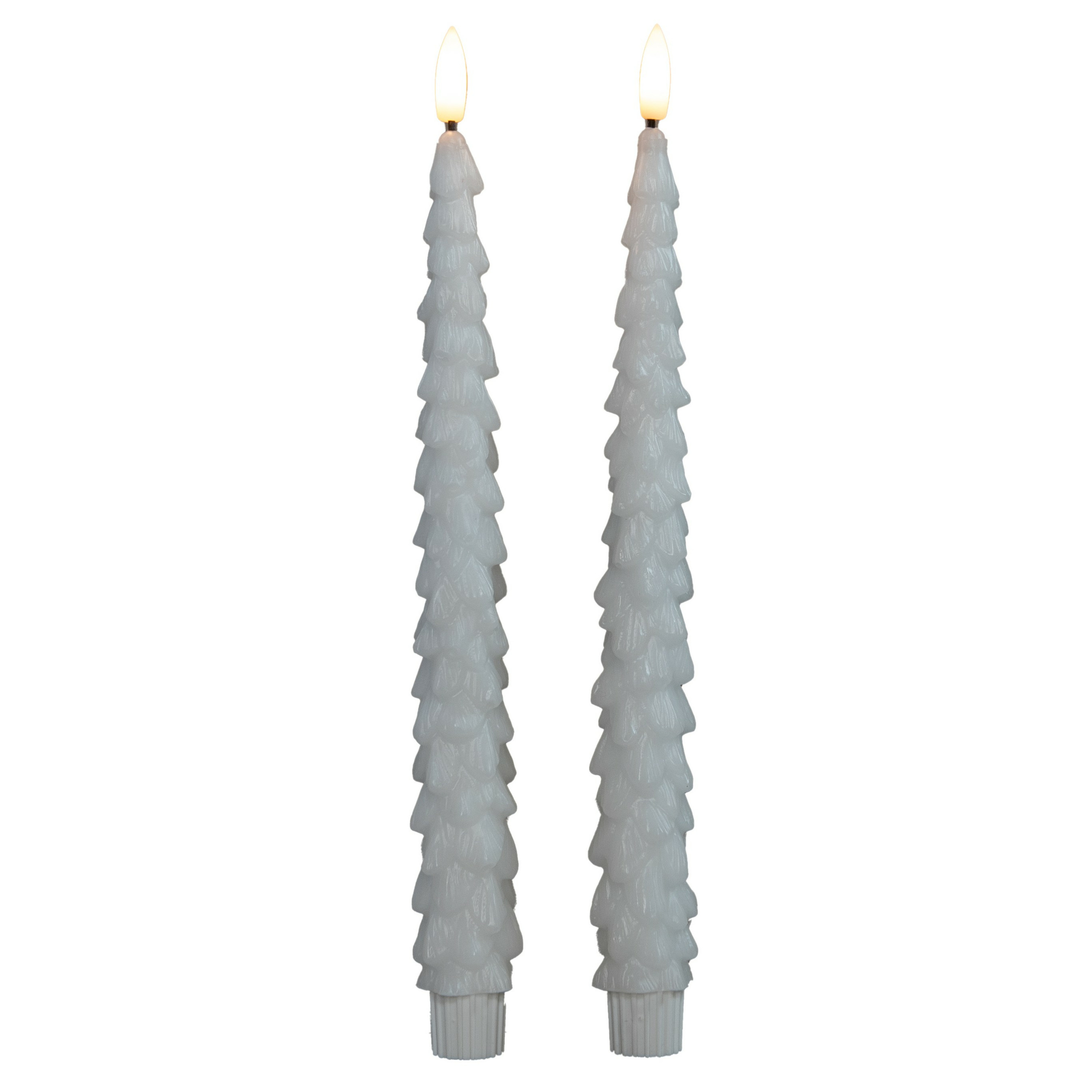 Anna's Collection LED kerstboom dinerkaarsen - 2x st - wit - 27 cm - met afstandsbediening -