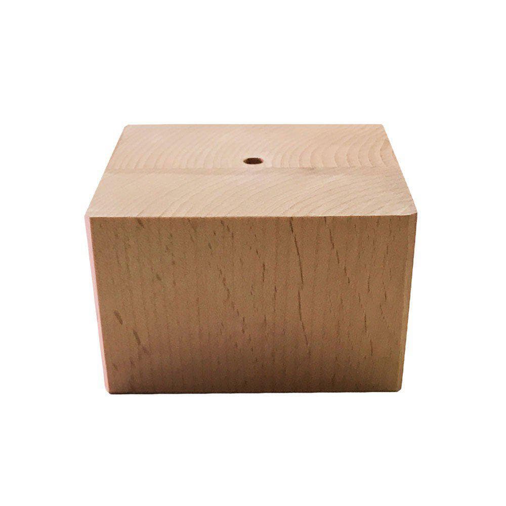 Furniture Legs Europe Meubelpoot vierkant 8 bij 8 cm en hoogte 5 cm van massief hout