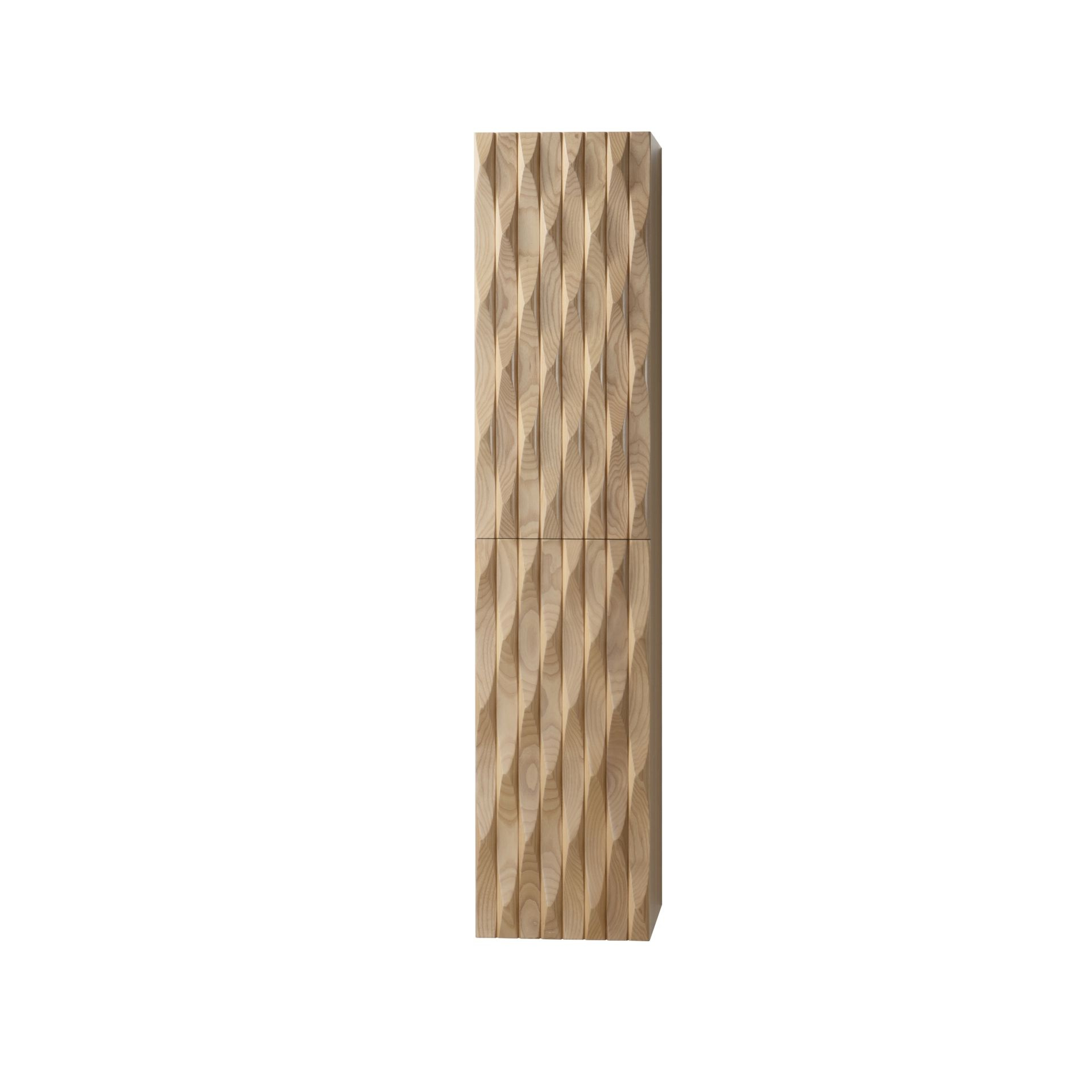 BWS Kolomkast  Mila 2 Deuren Greeploos Soft Close 35x160x35 cm Licht Eiken